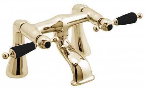 Larger image of Vado Kensington Pillar Mounted Bath Filler Tap (Gold & Black).