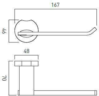 Technical image of Vado Kovera Toilet Roll Holder (Chrome).