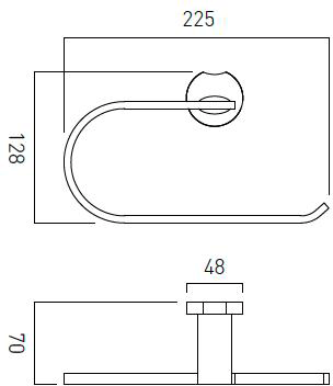 Technical image of Vado Kovera Towel Ring (Chrome).