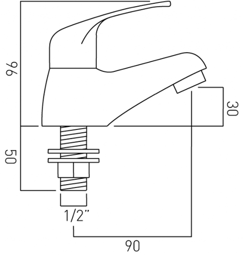 Technical image of Vado Matrix Pair Of Basin Taps (Chrome).