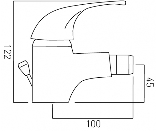 Technical image of Vado Matrix Bidet Mixer Tap With Pop Up Waste (Chrome).