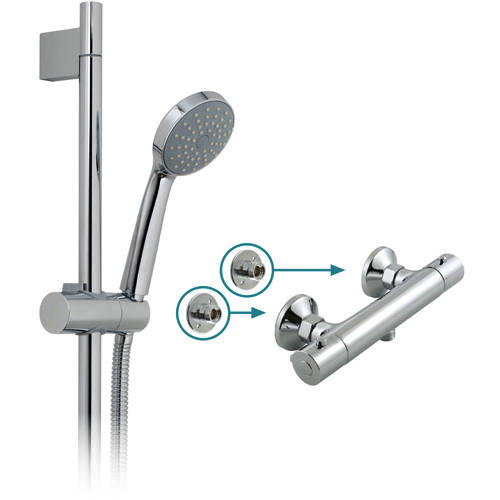 Larger image of Vado Shower Packs Prima Thermostatic Shower Pack & Brackets (Chrome).