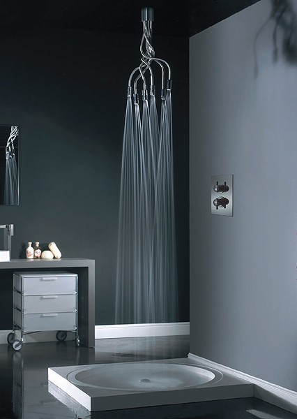 Example image of Vado Shower Sculpture Shower Head. Adjustable, Wall Or Ceiling Mounted.