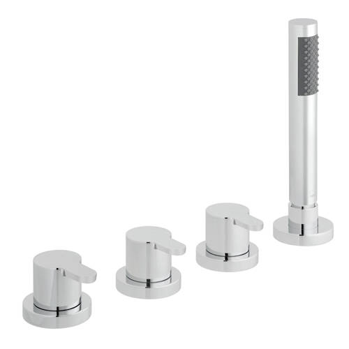 Larger image of Vado Sense 4 Hole Bath Shower Mixer Tap With Kit (Without Spout).