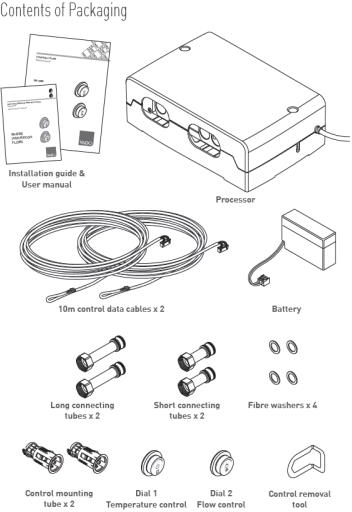 Technical image of Vado Sensori SmartDial Thermostatic Shower With Square Head & Bath Filler.