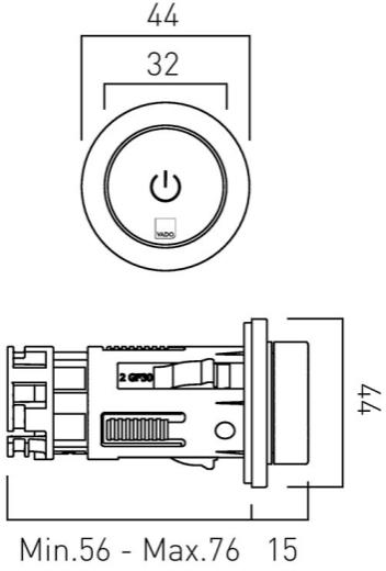 Technical image of Vado Sensori SmartDial Thermostatic Shower With 2 Shower Outlets & Remote.