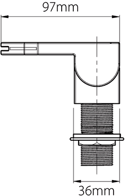 Technical image of Vado Summit Waterfall Bath Filler Tap (Chrome).