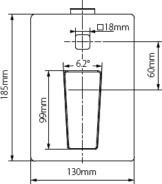 Technical image of Vado Synergie Concealed Shower Valve With Diverter (Chrome, Manual).