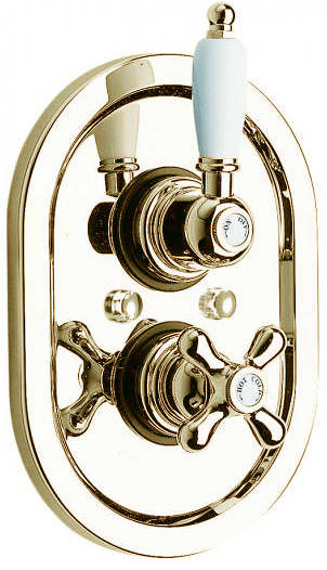 Larger image of Vado Westbury Thermostatic Shower Valve (Gold & White, 3/4").