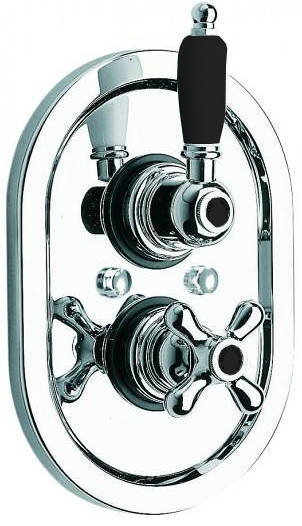 Larger image of Vado Westbury Thermostatic Shower Valve (Chrome & Black, 3/4").