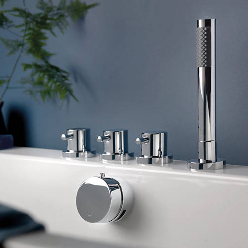 Example image of Vado Zoo 4 Hole Bath Shower Mixer Tap With Kit (Without Spout).