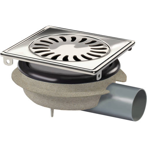 Larger image of VDB Shower Drains ABS Shower Drain 150x150mm (Stainless Steel Grate).