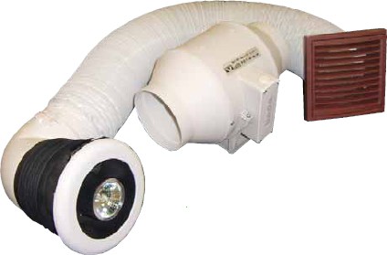 Larger image of Vectaire LuxVent Shower Extractor Fan Kit With Light. 100mm.