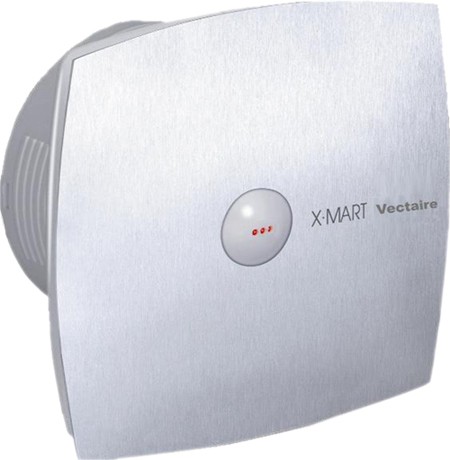Larger image of Vectaire X-Mart Auto Extractor Fan,  Humidistat, Timer. 120mm (Steel Finish).