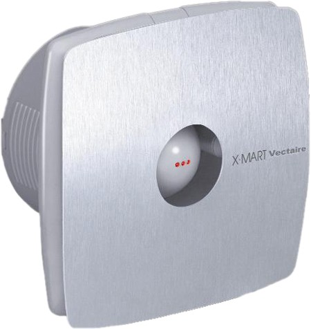 Larger image of Vectaire X-Mart Timer Extractor Fan,  Humidistat. 120mm (Stainless Steel).