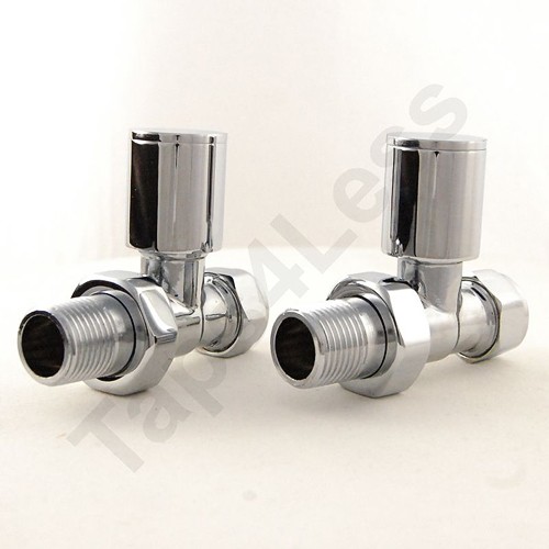 Example image of Crown Radiator Valves Apex Straight Radiator Valves (Chrome).