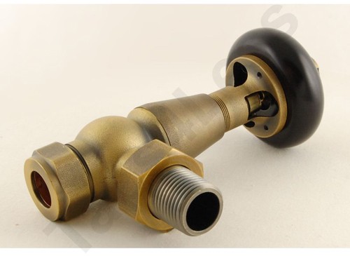 Example image of Crown Radiator Valves Thermostatic Angled Radiator Valves (O Brass).