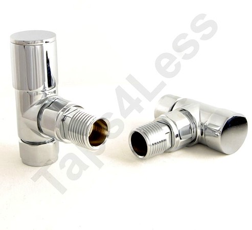 Larger image of Crown Radiator Valves Milan Angled Radiator Valves (Chrome).