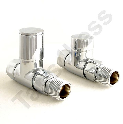 Larger image of Crown Radiator Valves Milan Straight Radiator Valves (Chrome).