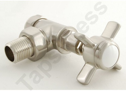 Example image of Crown Radiator Valves Westminster Angled Radiator Valves (S Nickel).