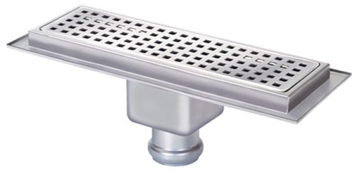 Larger image of Waterworld Rectangular Wetroom Shower Channel, Bottom Outlet. 400x100mm.