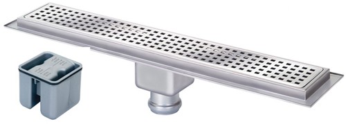 Example image of Waterworld Rectangular Wetroom Shower Channel, Bottom Outlet. 500x100mm.