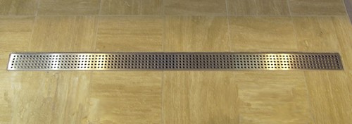 Example image of Waterworld Rectangular Wetroom Shower Channel, Bottom Outlet. 500x100mm.