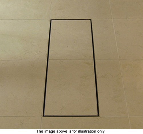 Example image of Waterworld Stainless Steel Wetroom Tile Drain With Frame. 910x300mm.