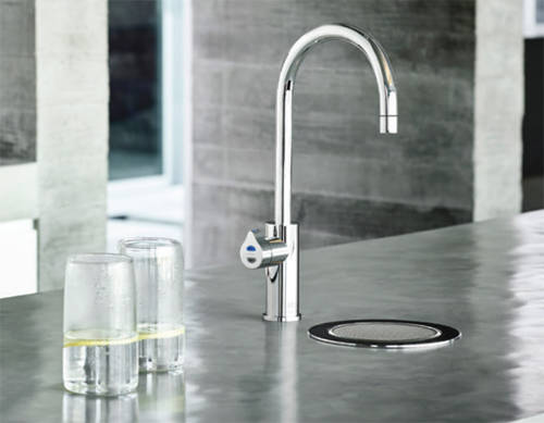 Example image of Zip Fonts Stand Alone Tap Font & Drip Tray Kit (Bright Chrome).