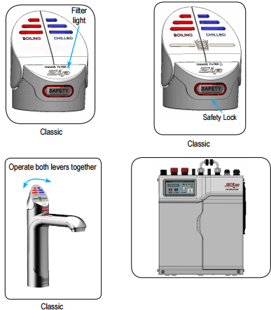 Technical image of Zip G5 Classic 4 In 1 HydroTap For 41 - 60 People (Brushed Chrome, Mains).