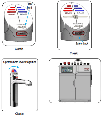 Technical image of Zip G5 Classic AIO Boiling, Chilled & Sparkling Tap (Brushed Chrome, Vented).