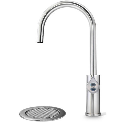 Example image of Zip Arc Design Filtered Boiling Water Tap & Font (41 - 60 People, Brushed Nickel).