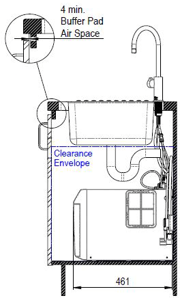 Technical image of Zip Arc Design Filtered Boiling Water Tap & Font (41 - 60 People, Matt Black).