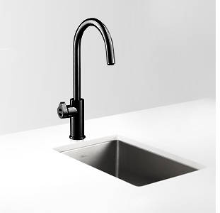 Example image of Zip Arc Design Boiling Hot Water, Chilled & Sparkling Tap (Gloss Black).