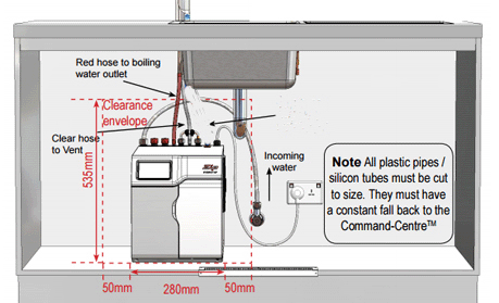 Technical image of Zip Arc Design Filtered Boiling Hot Water Tap (Gloss Black).