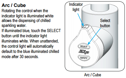 Technical image of Zip Arc Design Filtered Chilled & Sparkling Water Tap (Bright Chrome).