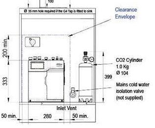 Technical image of Zip Arc Design Filtered Chilled & Sparkling Water Tap (Brushed Chrome).