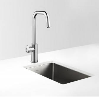 Example image of Zip Cube Design Boiling Hot Water, Chilled & Sparkling Tap (Bright Chrome).