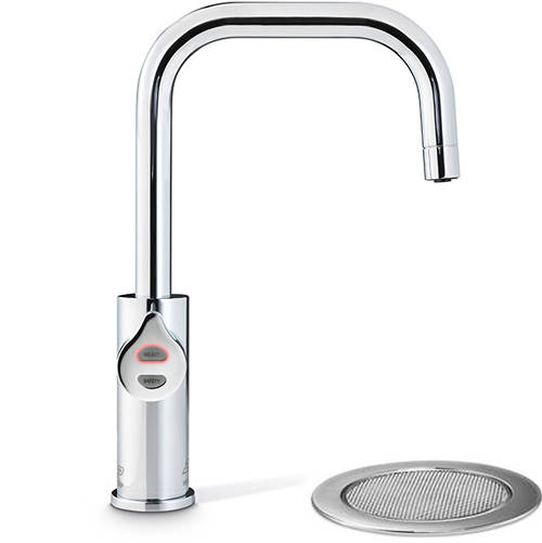 Example image of Zip Cube Design Boiling, Chilled, Sparkling Water Tap & Font (Bright Chrome).