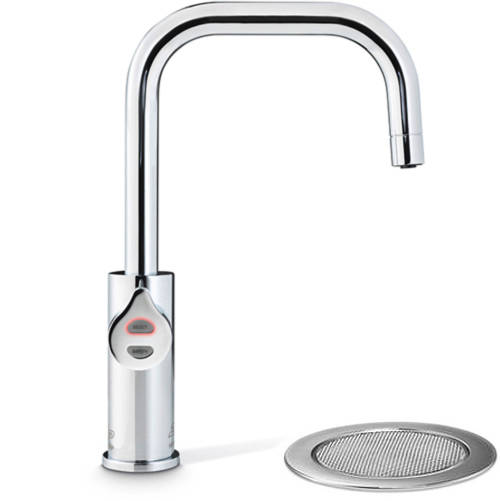 Example image of Zip Cube Design Boiling, Chilled, Sparkling Water Tap & Font (Brushed Chrome).