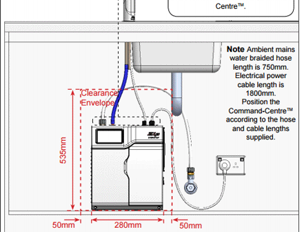 Technical image of Zip Cube Design Filtered Chilled Water Tap (Bright Chrome).