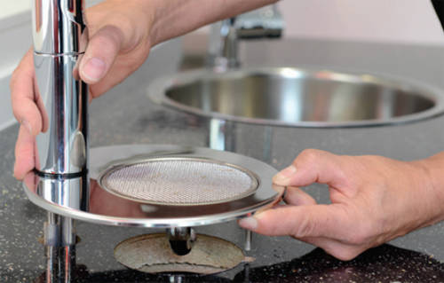 Example image of Zip Elite Filtered Chilled Water Tap & Integrated Font (Brushed Chrome).