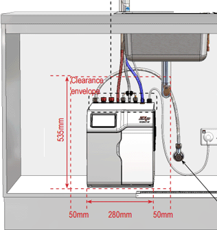 Technical image of Zip Arc Design AIO Filtered Boiling Water Tap (Gloss Black).